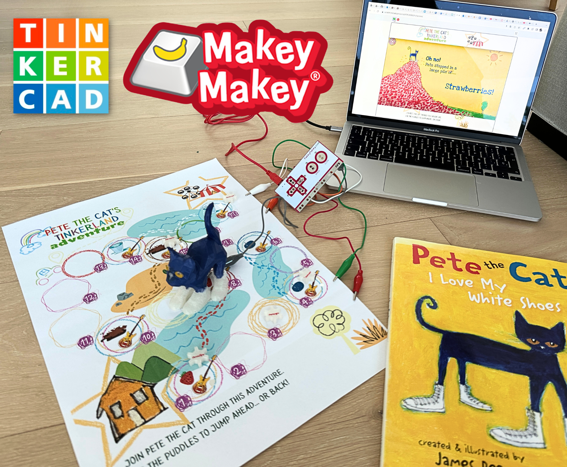 Celebrate Colors With Pete the Cat's Board Game With Tinkercad and Makey Makey