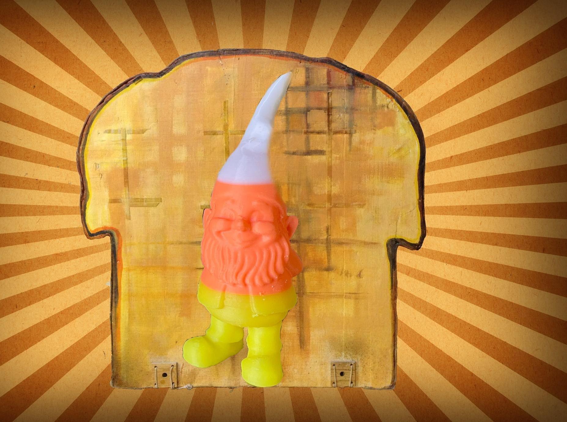 3D Printed Candy Corn Gnome With Filament Splicing