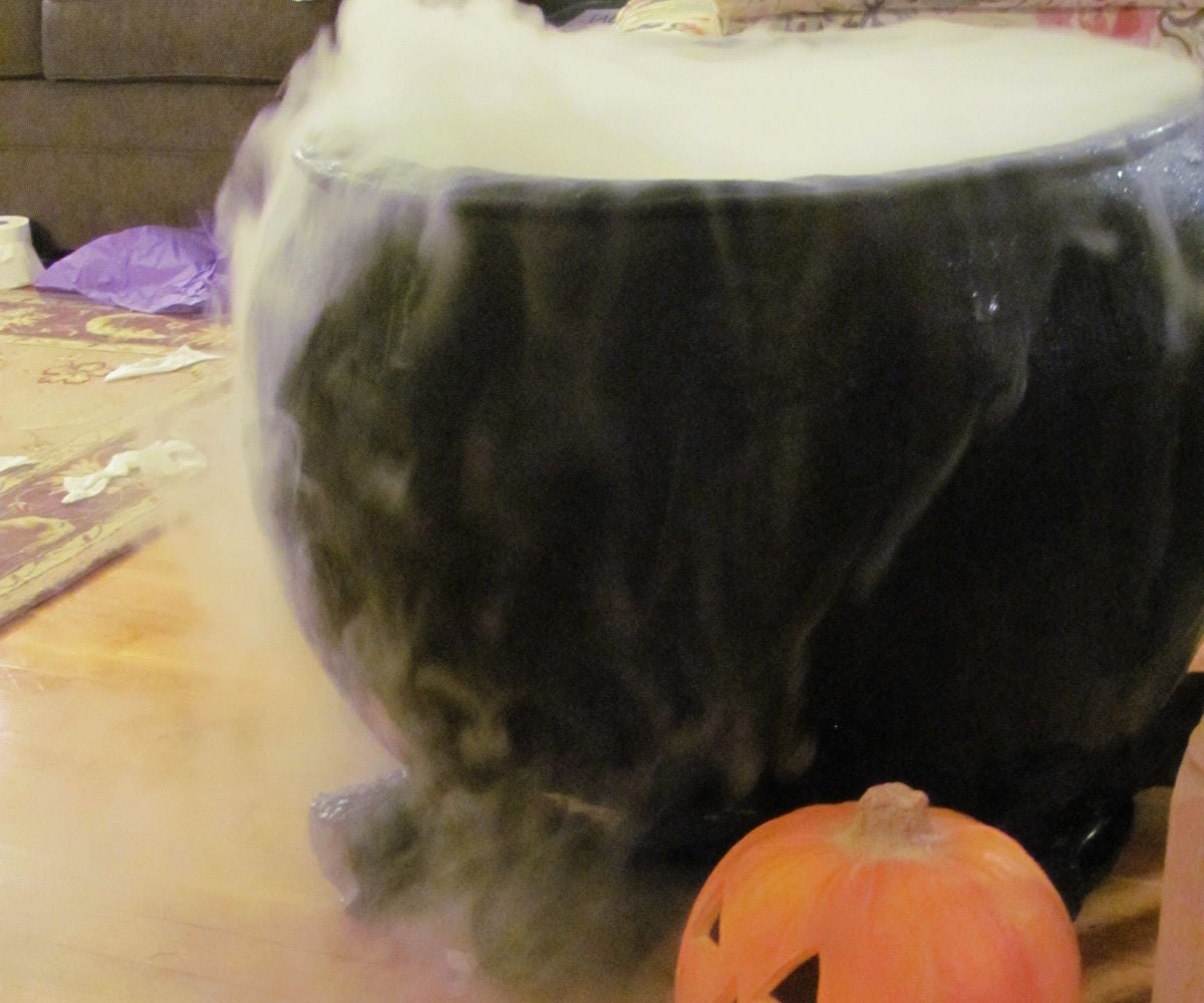 Full Size Haunted Cauldron With Fog