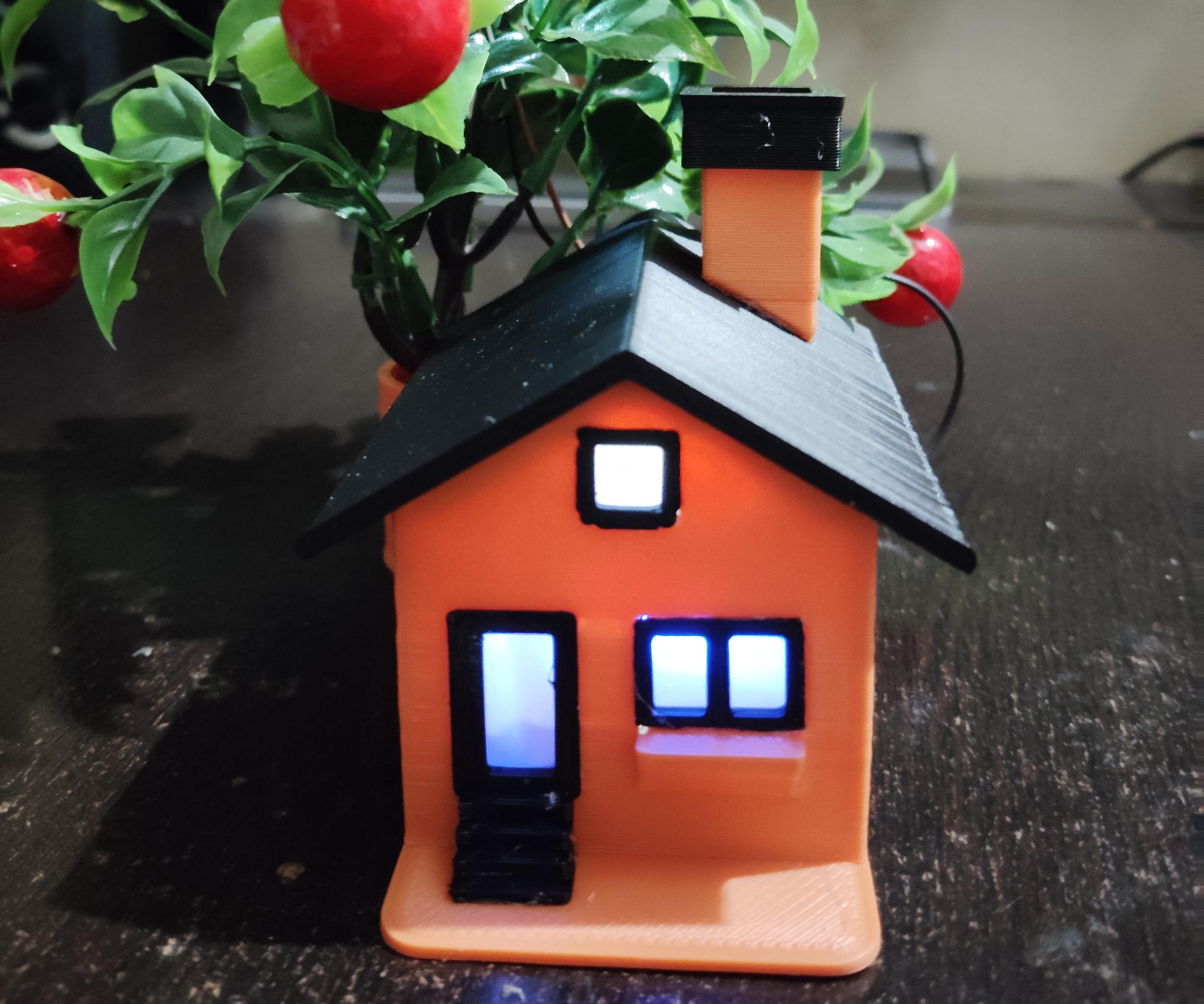 3D Printed Miniature House With Lights