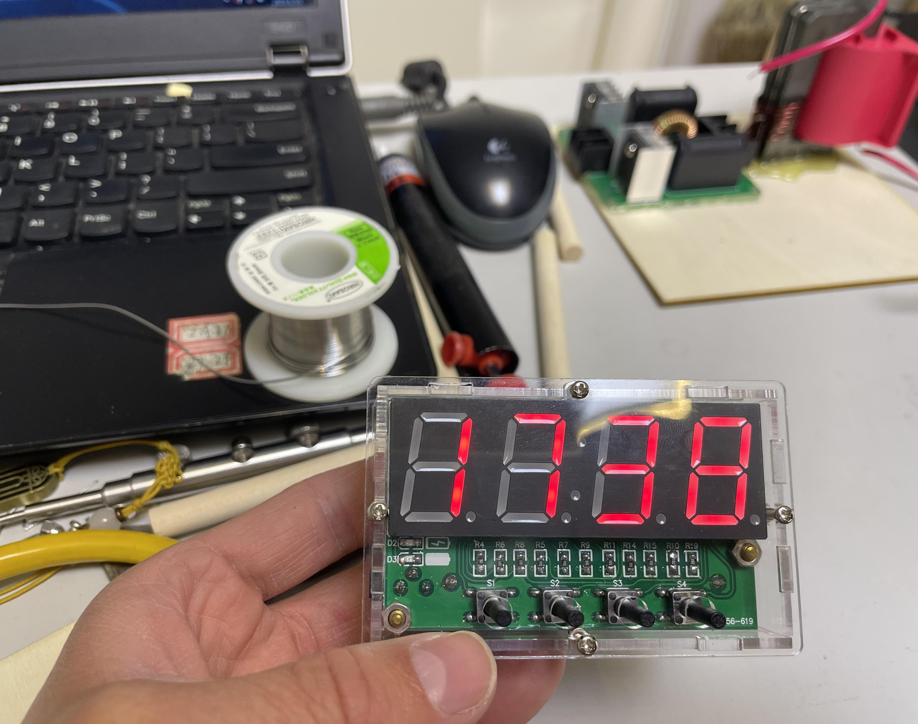 MiOYOOW 4-Digit Rechargeable Digital Clock, SMD SMT DIY Electronics Kit