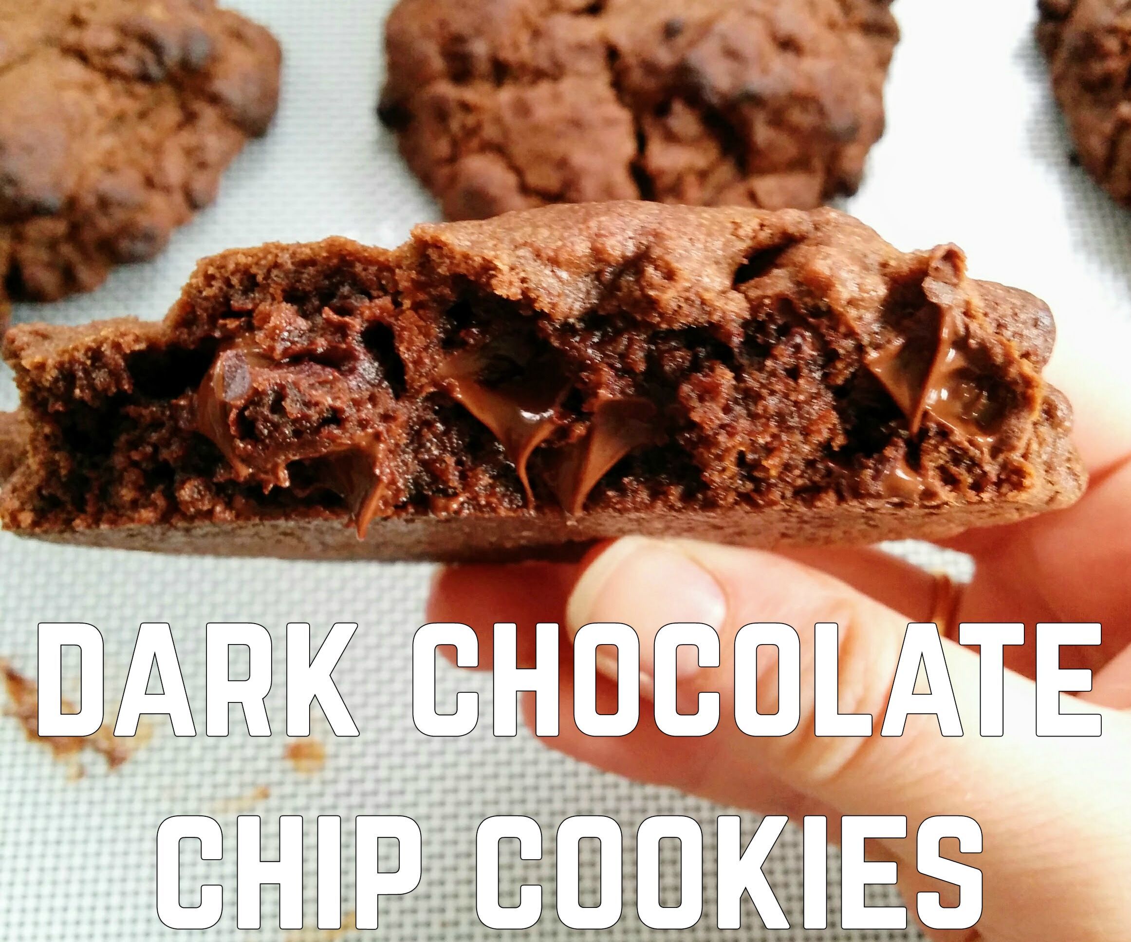 Dark Chocolate Chip Cookies - Levian Bakery Copycat