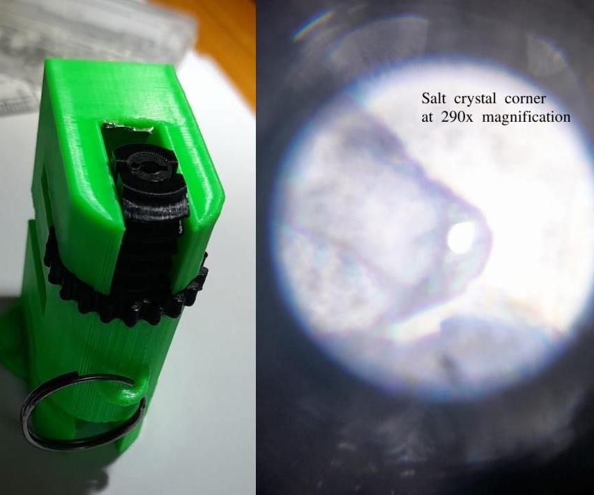 "Pocket Scientist":Keychain Compound Microscope From Laser Pointers,290X Mag, Under 5$, +3D Print, D.I.Y