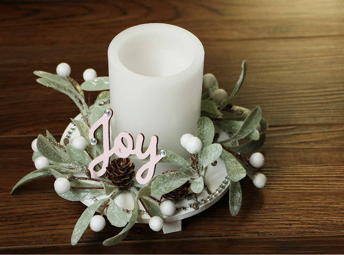 EASY WINTER WOOD RISER CANDLE DISPLAY