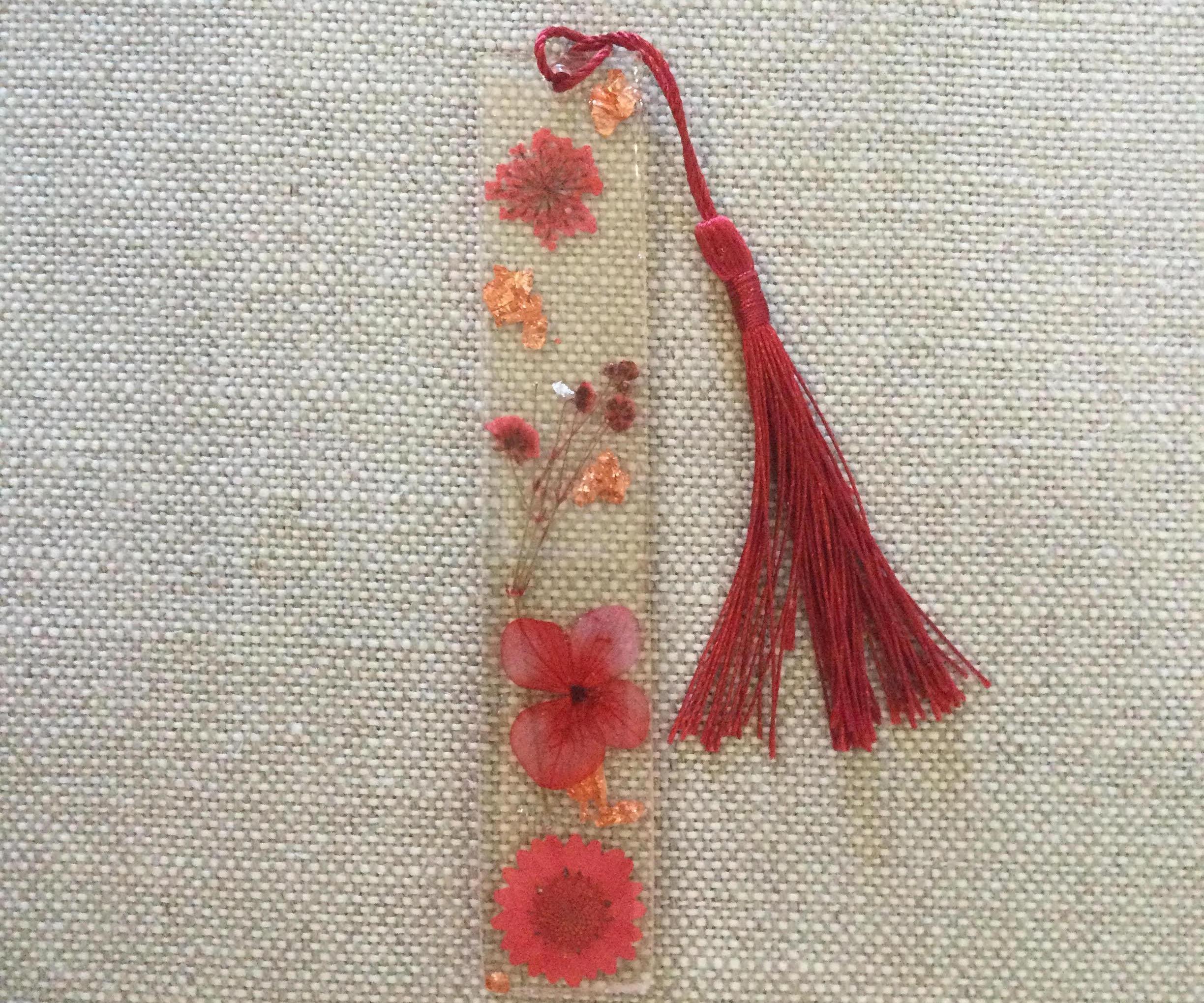 Red Resin Flower Bookmark