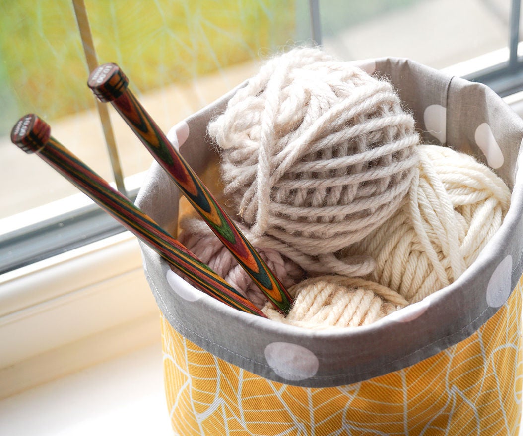 DIY Fabric Bucket | Sew Your Own Yarn Storage Basket