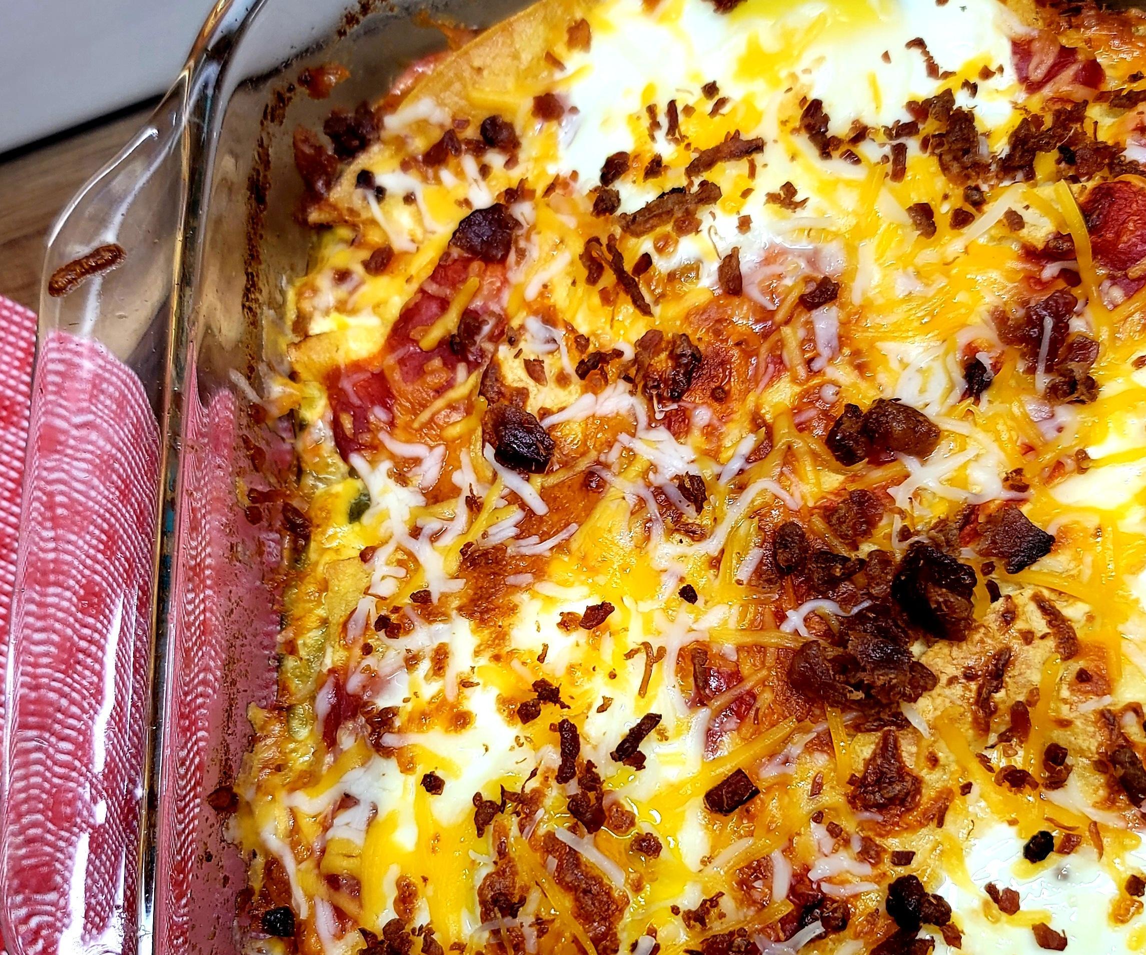 Layered Breakfast Burrito Casserole