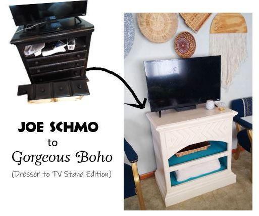 Boho TV Stand Makeover