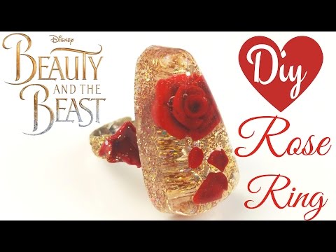 ?Beauty and the Beast inspired Rose Resin Ring Tutorial-Polymer Clay