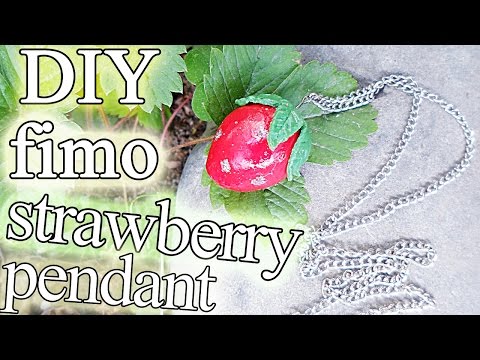 [DIY] Fimo-Polymer Clay Strawberry Pendant *with tutorial