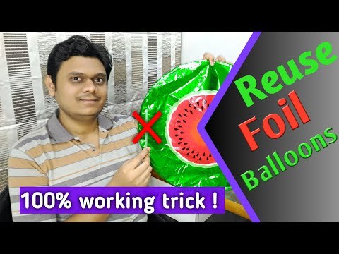 [Eng] How to Reuse Foil Balloons| 100% Working Trick | Deflate party Balloons the easy way