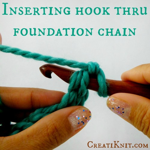 1 CreatiKnit.com - inserting hook through single crochet foundation chain.jpg