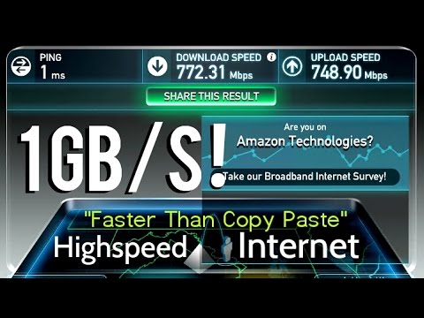 1 Gbps Ultra High Speed Internet Download /Upload Tested !