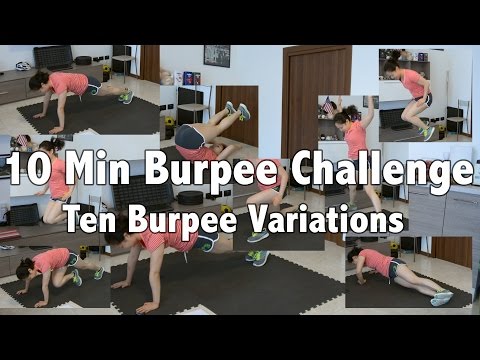 10 Min Burpee HIIT Challenge: Ten Burpee Exercise Variations for a Full Body Workout