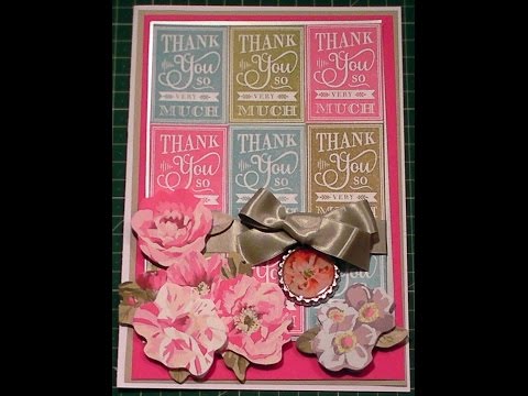 106. Card Tutorial: Fancy Anna Griffin Chalkboard Stamped Thank You Card