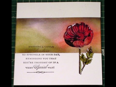 111.Card Techniques: Inking, Blending &amp;amp; Stamping Poppy Card