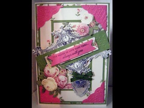 116.Card Tutorial: Vintage Showstopper Floral Anna Griffin Frame Card