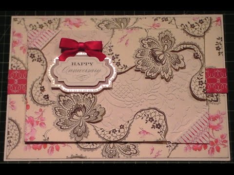 133. Card Project: Go Back in Time!: Anna Griffin Old Floral Black &amp;amp; Cerise Card