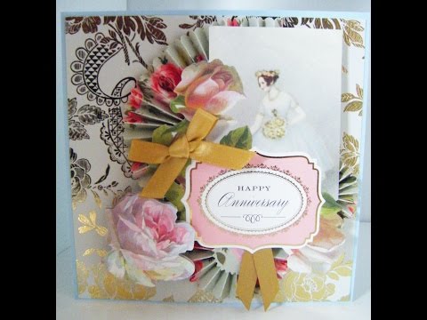 158.Cardmaking Project: Anna Griffin Vintage Anniversary Topper Card