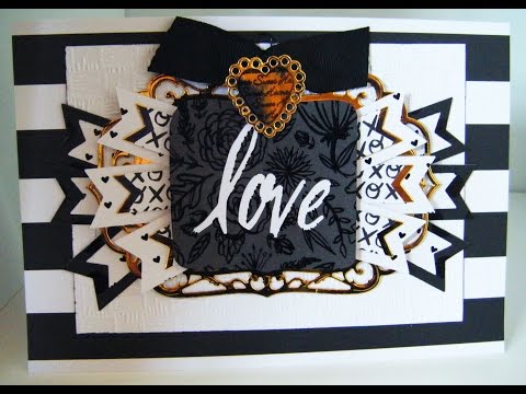 159.Cardmaking Project: DCWV Elegant Gold &amp;amp; Jet Black Stack Card