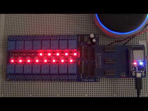 16CH Relay Board controlled by ESP32 DevKit &amp;amp; ALEXA - SINRIC