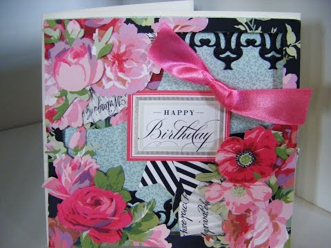 175.Cardmaking Projects: Anna Griffin Rose Designer Collection Floral Card