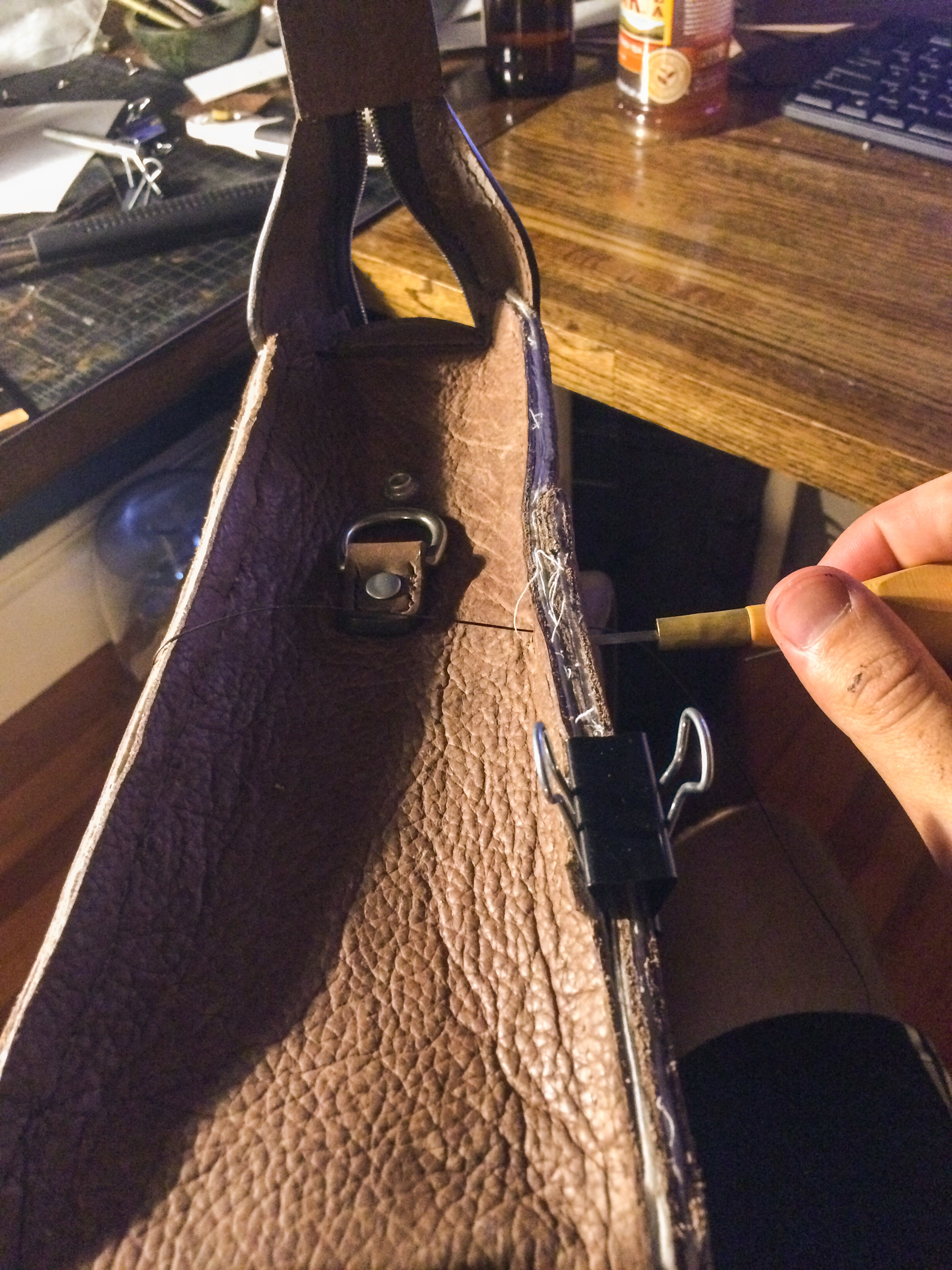 188 - At this point the bag is all glued together and just needs to be stitched.jpg