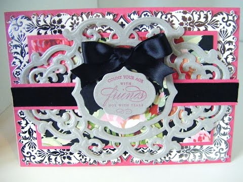 194.Cardmaking Project: Anna Griffin Ornate Black Rose Card