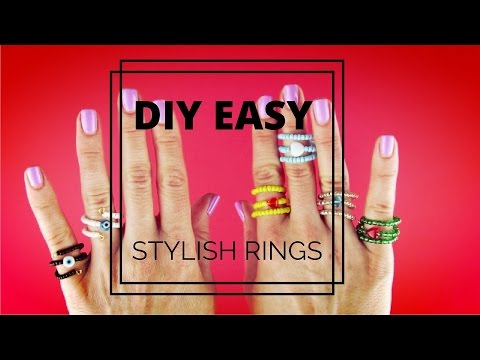 2 EASY DIY RINGS | Adjustable Wire and Beads Rings| Beginner's Crafts