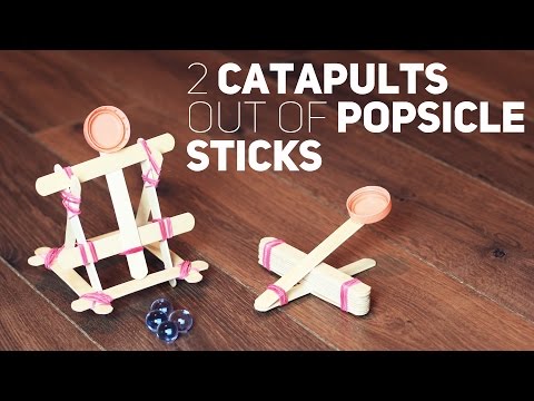 2 catapults out of popsicle sticks