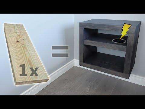 20$ DIY Nightstand from a single 2x12 - w/ Wireless Charger