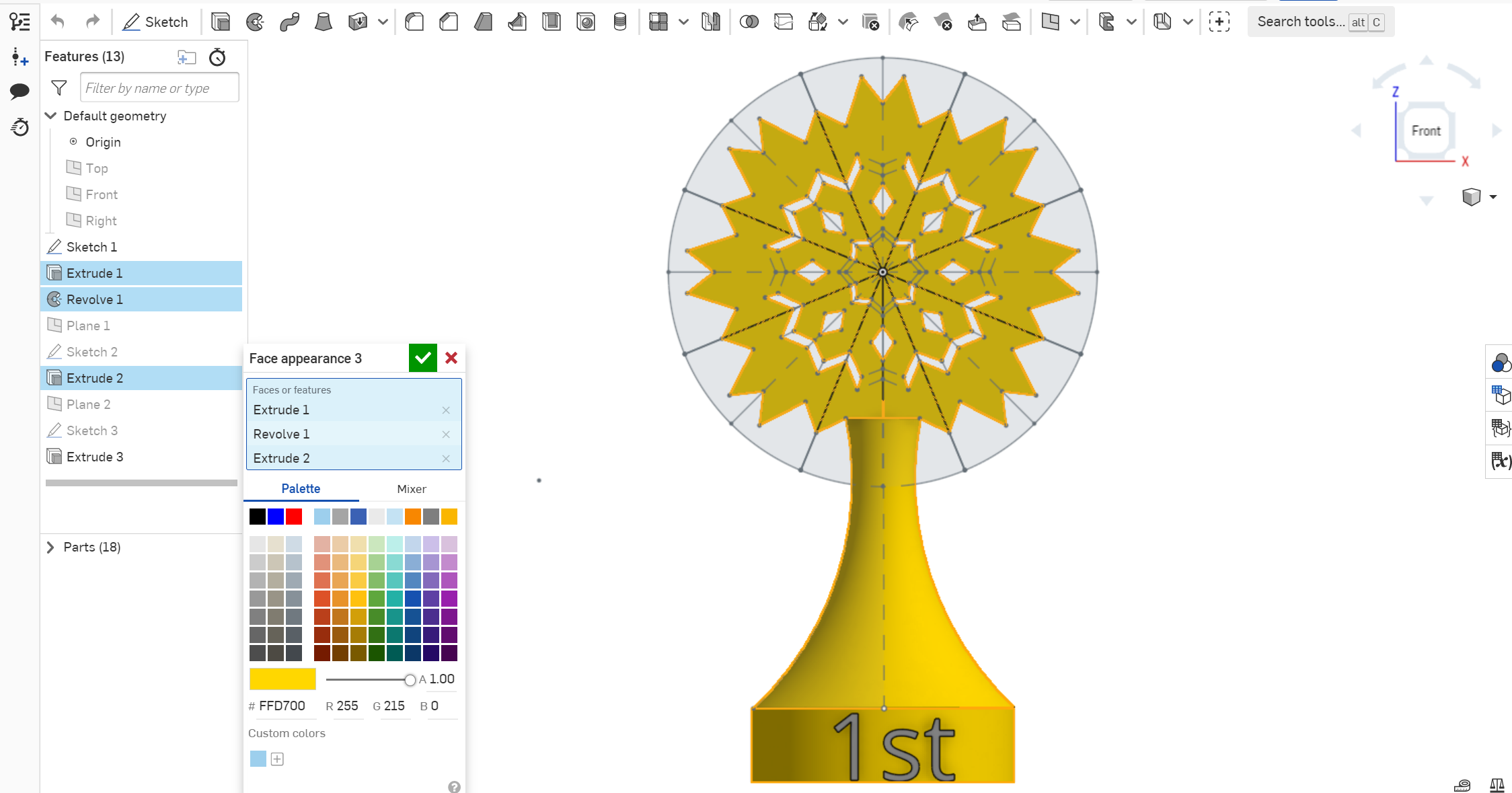 2FloresAngel3dPrintedSnowflakeTrophy - step 2 _ Part Studio 1 - Google Chrome 12_5_2022 6_45_56 PM.png