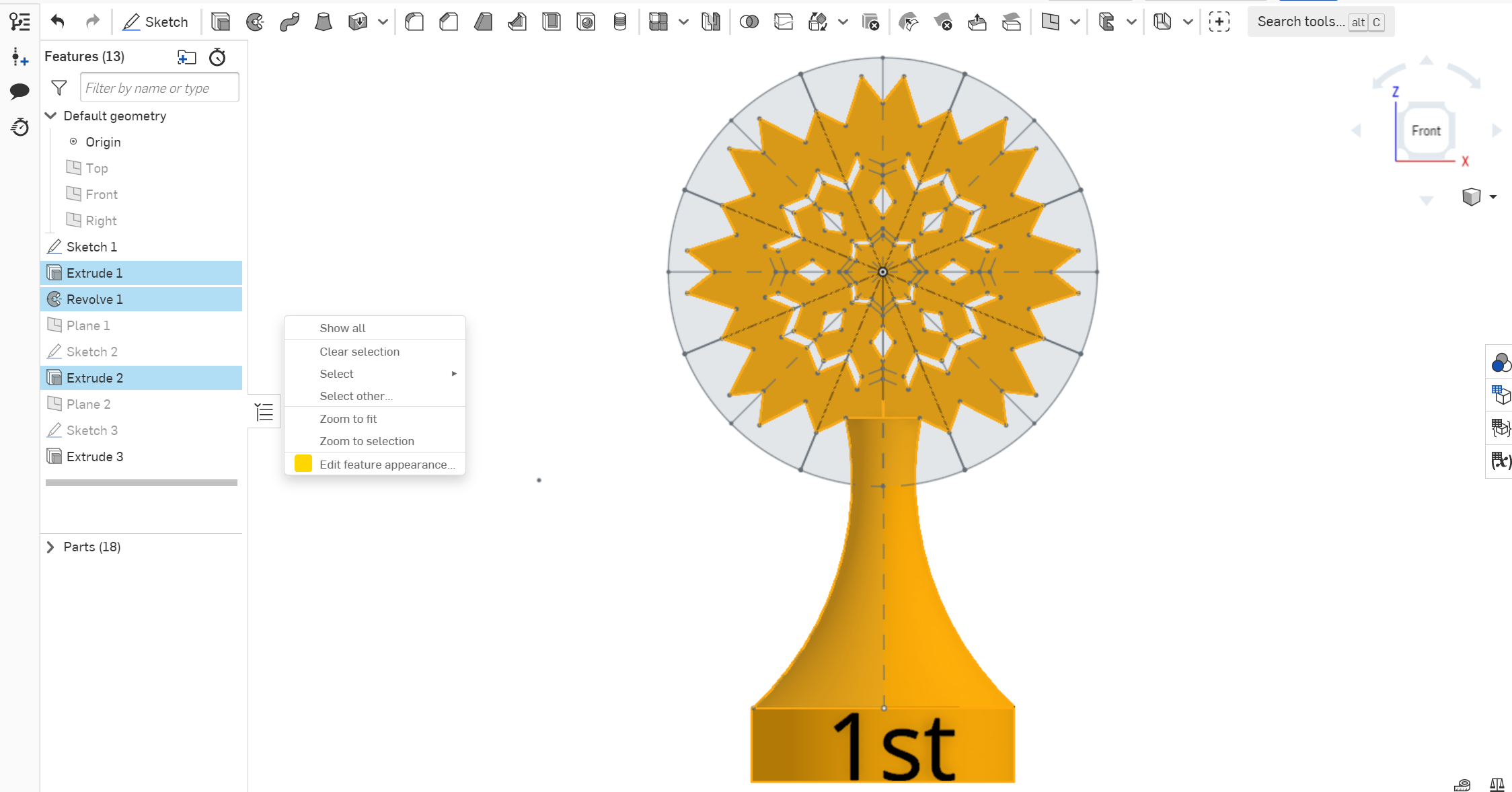 2FloresAngel3dPrintedSnowflakeTrophy - step 2 _ Part Studio 1 - Google Chrome 12_5_2022 6_48_18 PM.png