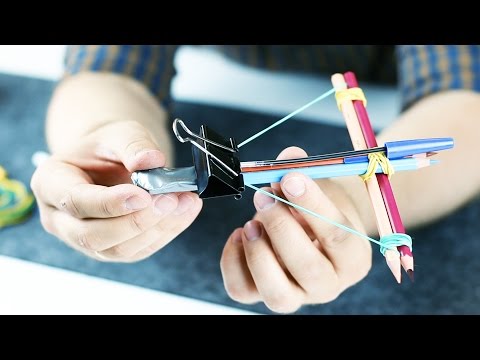 3 Pencil DIY Ideas / How to make a Crossbow