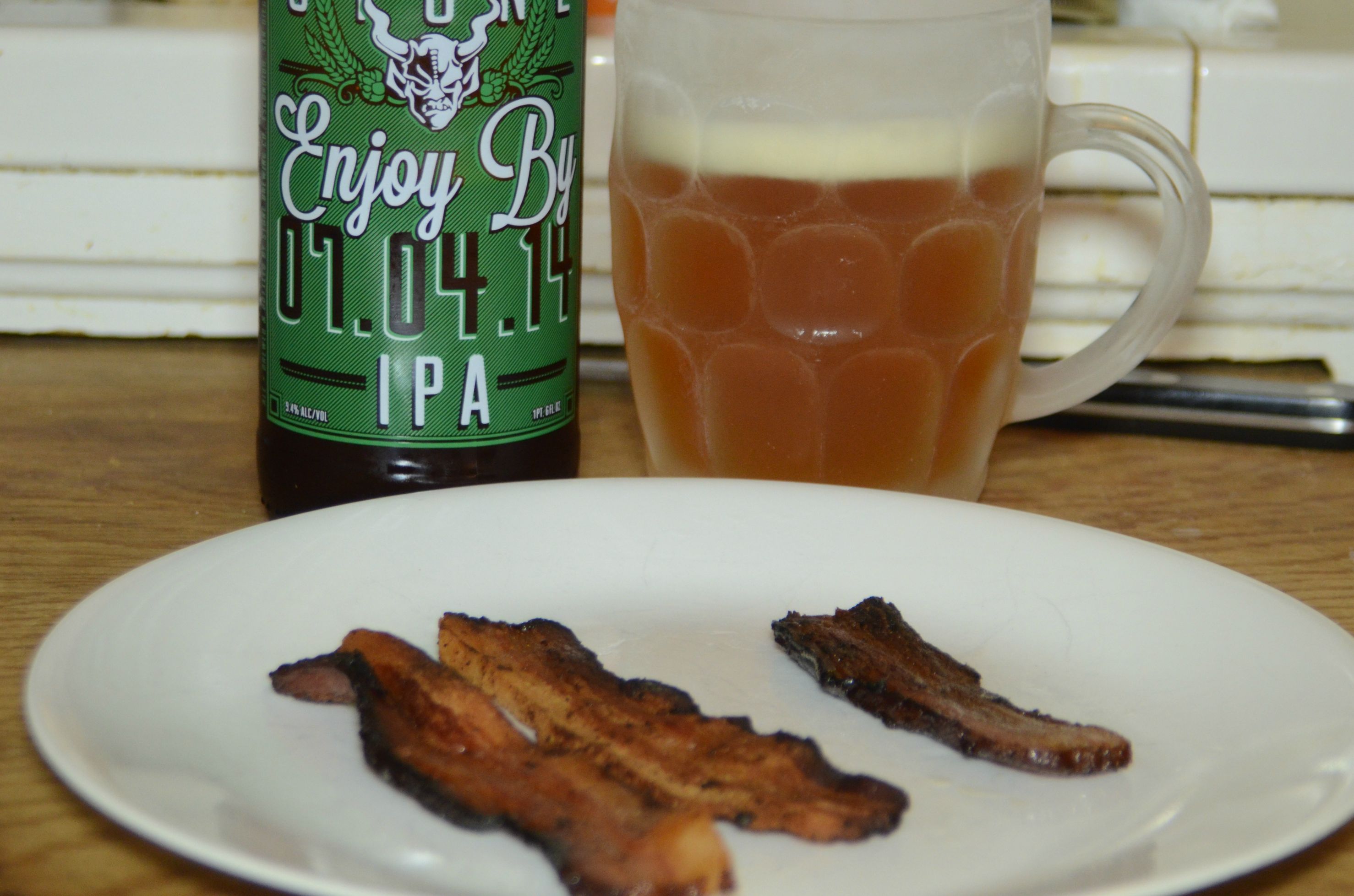 36 - Homemade Bacon and my favorite beer ON July 4th.jpg