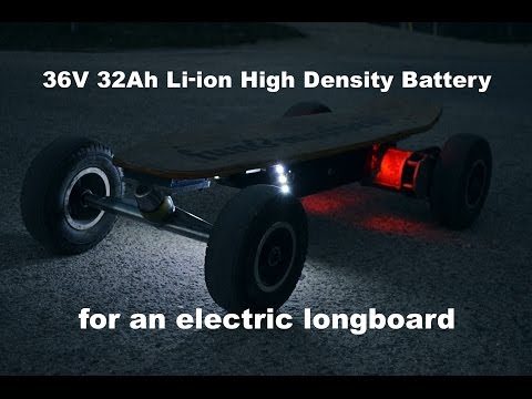 36V 32Ah high density Li-ion battery made for all-terrain electric longboard