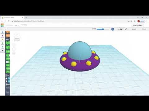 3D Designed UFO with Tinkercad Codeblock