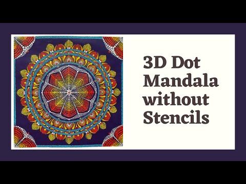 3D Dot Mandala painting tutorial without using Stencils | Leisure Space