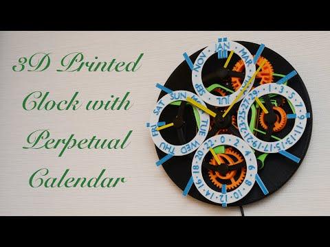 3D Printed Clock with Perpetual Calendar