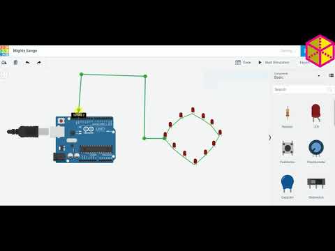 3D Printed Flashing LED dial clock - TinkerCAD Circuit