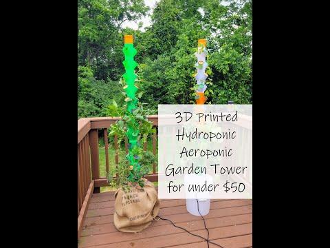 3D Printed Hydroponic Aeroponic Garden Tower for under $50