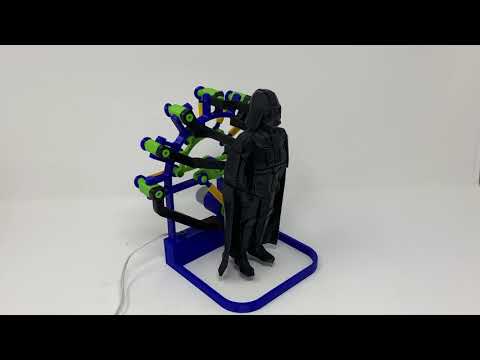 3D Printed Mechanism II With Darth Payload and Stand