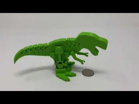 3D Printed Motorized, Articulated T Rex(ish) Pin Walker