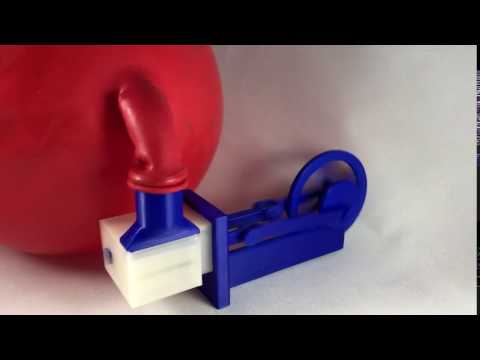 3D Printed Single Cylinder Air Engine on balloon power.