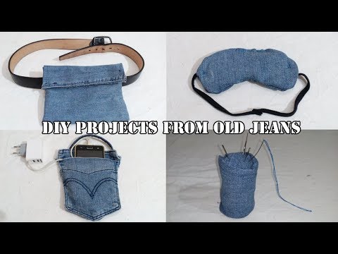 4 DIYS from OLD JEANS | Recycle / Reconstruct Old Denim. ( Must Try DIYS this Holiday )