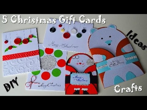 5 Christmas Gift Cards - Handmade Ideas - Easy &amp;amp; Affordable Holiday Presents - DIY Paper Crafts