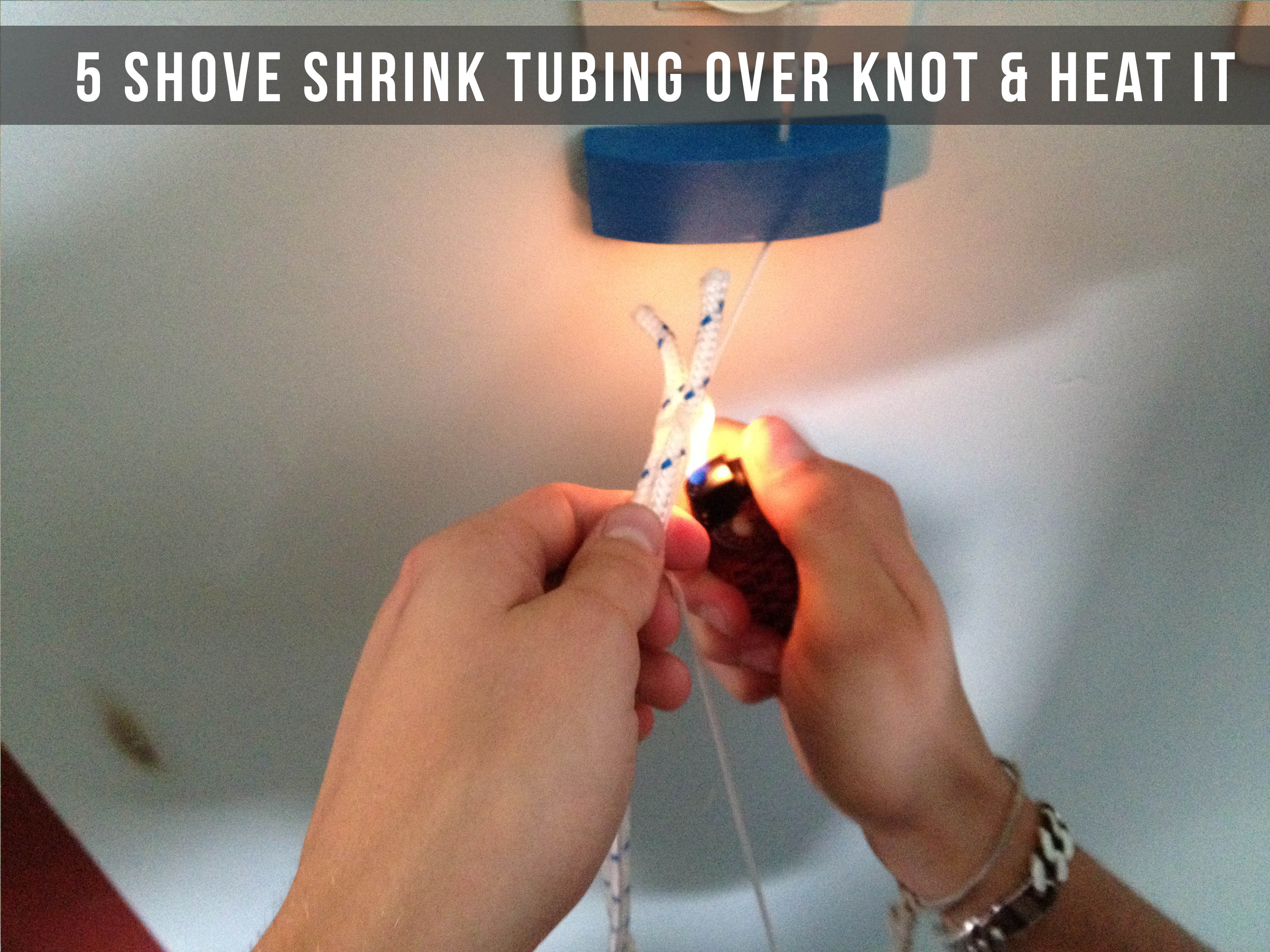 5 shove shrink tubing over knot &amp; heat it.jpg