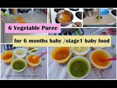 6 Vegetable Puree for 6 months baby | stage 1 - homemade baby food recipe | 6 months babyfoodrecipe