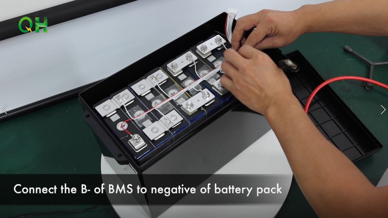 7 Connect B-of BMS to the Negative of the Battery Pack.png