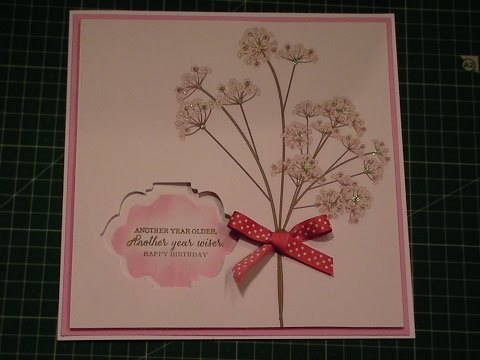 80.Card Idea: Pretty &amp;amp; Quick Floral Aperture Rubber Stamp Card